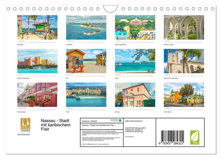 Produktbild: Nassau - Stadt mit karibischem Flair (Wandkalender 2026 DIN A4 quer), CALVENDO Monatskalender