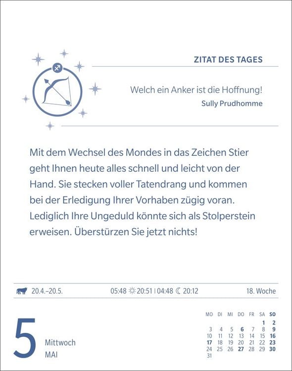 Produktbild: Sch&uuml;tze Sternzeichenkalender 2027 - Tagesabrei&szlig;kalender - Ihr Horoskop f&uuml;r jeden Tag