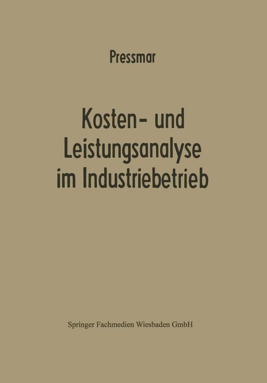 Produktbild: Kosten- und Leistungsanalyse im Industriebetrieb