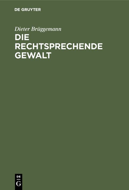 Produktbild: Die rechtsprechende Gewalt