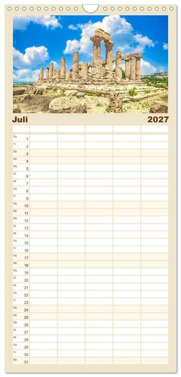 Produktbild: Familienplaner 2027 - Magna Graecia - Griechische antike St&auml;tten in S&uuml;ditalien mit 5 Spalten (Wandkalender, 21 x 45 cm) CALVENDO