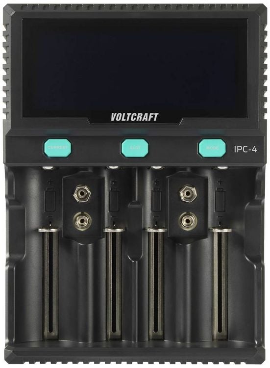 Produktbild: VOLTCRAFT IPC-4 Rundzellen-Ladeger&auml;t LiIon, LiFePO, NiMH, NiCd, LiFePO4 A, Mignon (AA), Micro (AAA), Mini (AAAA), Baby (C), Sub-C