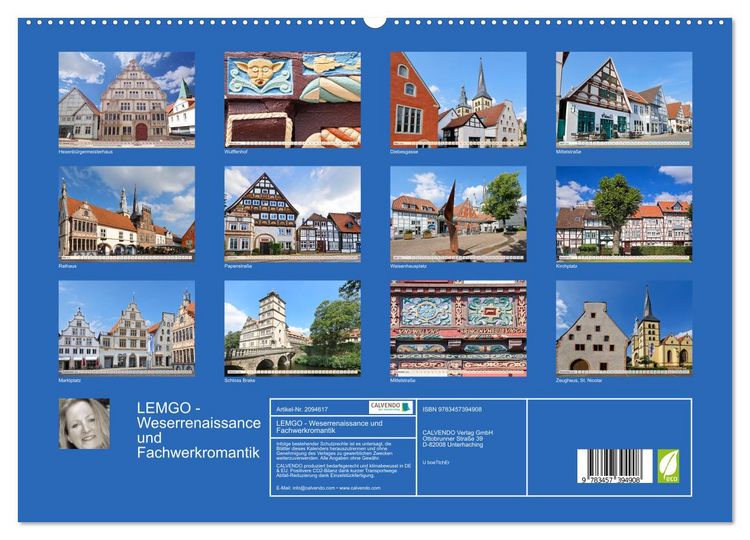 Produktbild: LEMGO - Weserrenaissance und Fachwerkromantik (hochwertiger Premium Wandkalender 2026 DIN A2 quer), Kunstdruck in Hochglanz