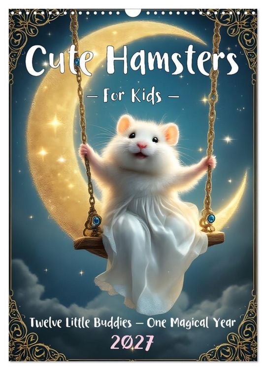 Produktbild: Cute Hamsters - For Kids - (Wall Calendar 2027 DIN A3 portrait), CALVENDO 12 Month Wall Calendar
