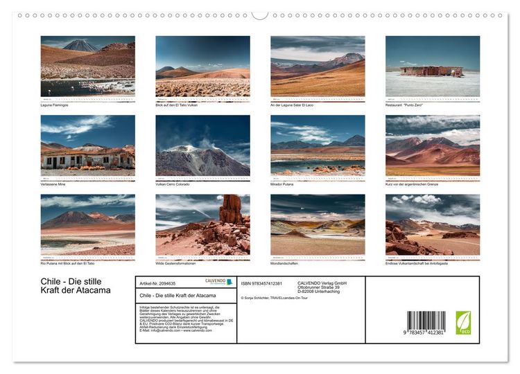 Produktbild: Chile - Die stille Kraft der Atacama (hochwertiger Premium Wandkalender 2026 DIN A2 quer), Kunstdruck in Hochglanz