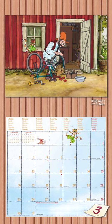 Produktbild: Pettersson & Findus 2026 - Broschürenkalender 30x30 cm (30x60 geöffnet) - Kalender mit Platz für Notizen - mit herausnehmbarem Poster - Wandkalender