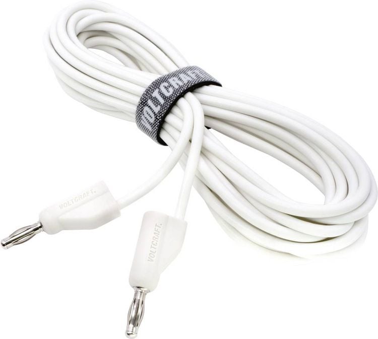 Produktbild: VOLTCRAFT MSB-300 Messleitung Lamellenstecker 4mm Silikon 5.00m Wei&szlig; 1St.