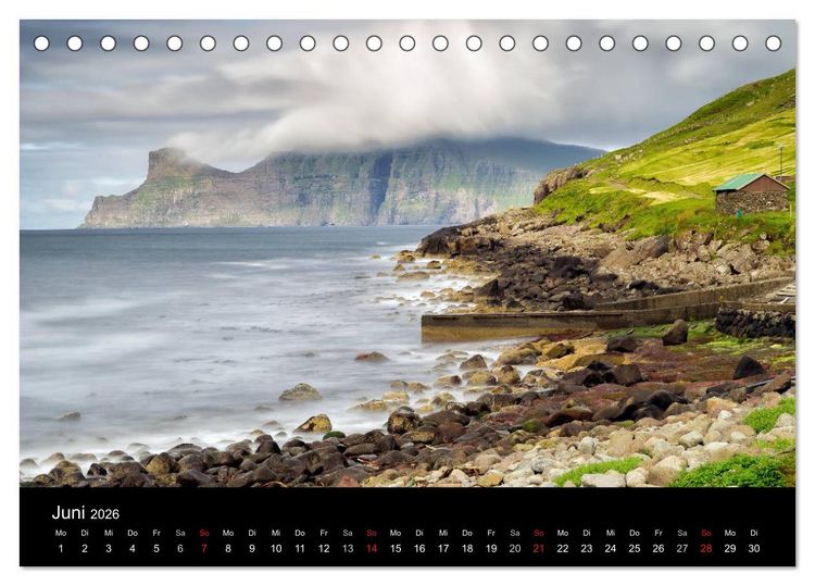 Produktbild: Wunderbare F&auml;r&ouml;er Inseln (Tischkalender 2026 DIN A5 quer), CALVENDO Monatskalender