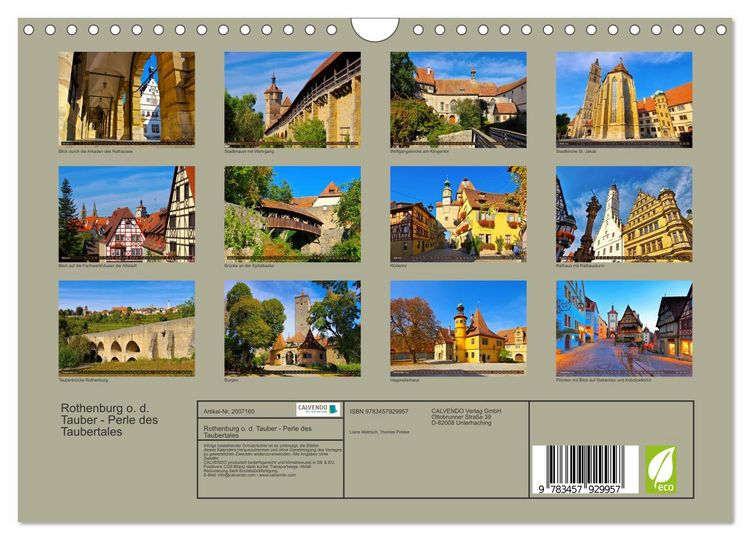 Produktbild: Rothenburg o. d. Tauber - Perle des Taubertales (Wandkalender 2026 DIN A4 quer), CALVENDO Monatskalender