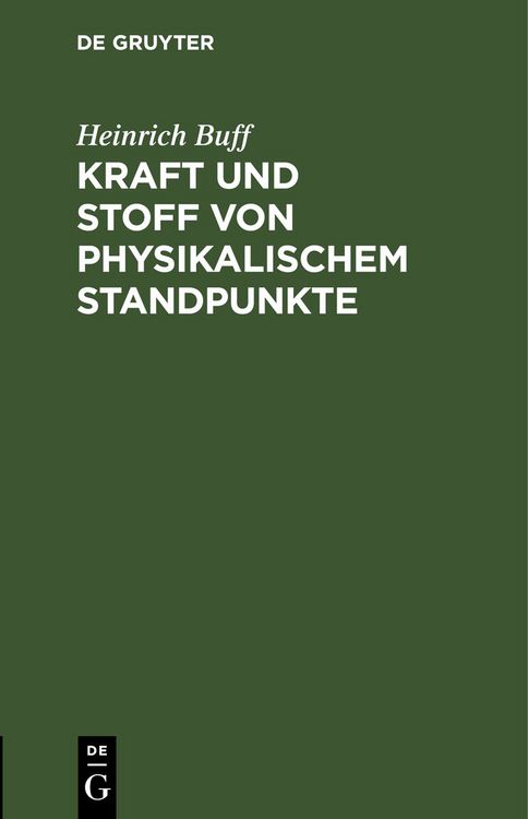 Produktbild: Kraft und Stoff von physikalischem Standpunkte