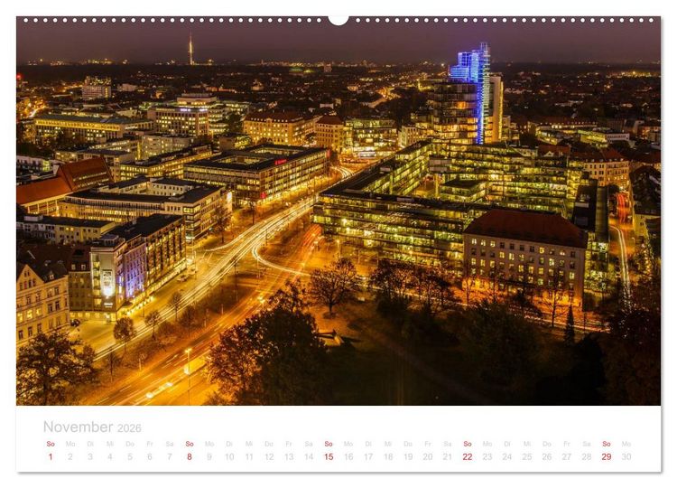 Produktbild: Hannover bei Nacht (Wandkalender 2026 DIN A2 quer), CALVENDO Monatskalender