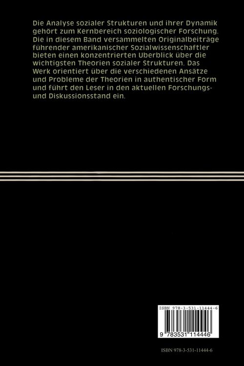 Produktbild: Theorien sozialer Strukturen