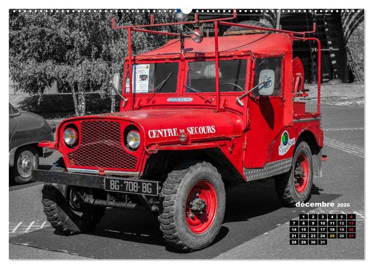 Produktbild: V&Eacute;HICULES de POMPIERS VINTAGE (Calendrier mural 2026 DIN A2 vertical) calendrier de bureau