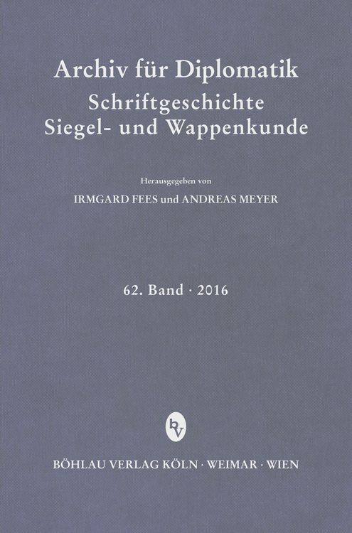 Produktbild: Archiv f&uuml;r Diplomatik, Schriftgeschichte, Siegel- und Wappenkunde