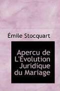 Produktbild: Apercu de L'Evolution Juridique Du Mariage