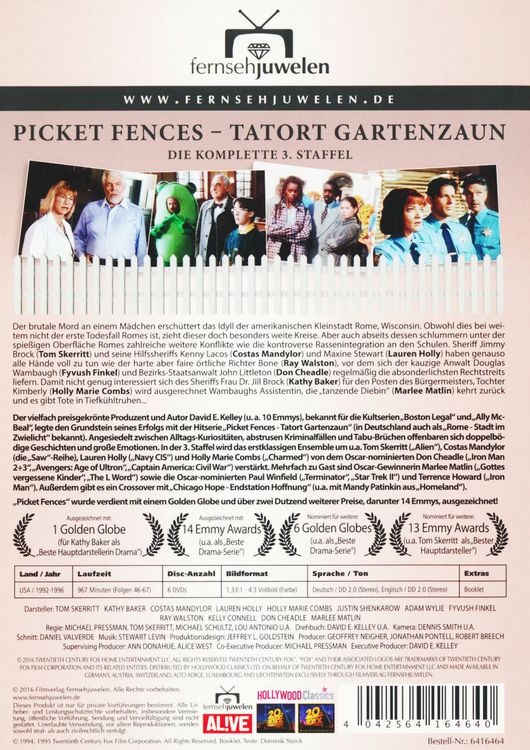 Produktbild: Picket Fences - Tatort Gartenzaun - Die komplette Staffel 3 [6 DVDs]