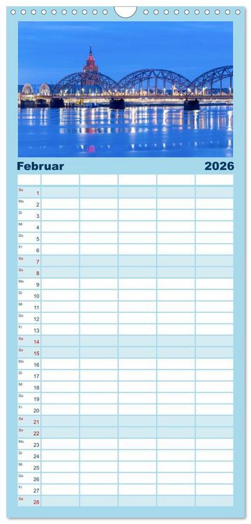 Produktbild: Familienplaner 2026 - Riga - Paris des Ostens mit 5 Spalten (Wandkalender, 21 x 45 cm) CALVENDO
