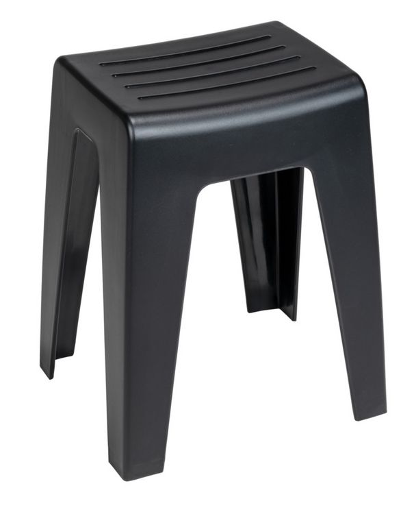 Produktbild: Badhocker Mod. Kumba Schwarz, stabile Qualit&auml;t aus Kunststoff
