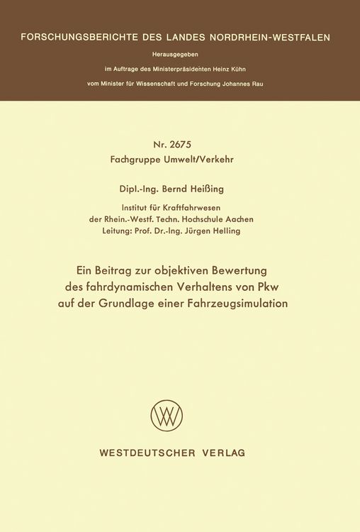 Produktbild: Ein Beitrag zur objektiven Bewertung des fahrdynamischen Verhaltens von Pkw auf der Grundlage einer Fahrzeugsimulation