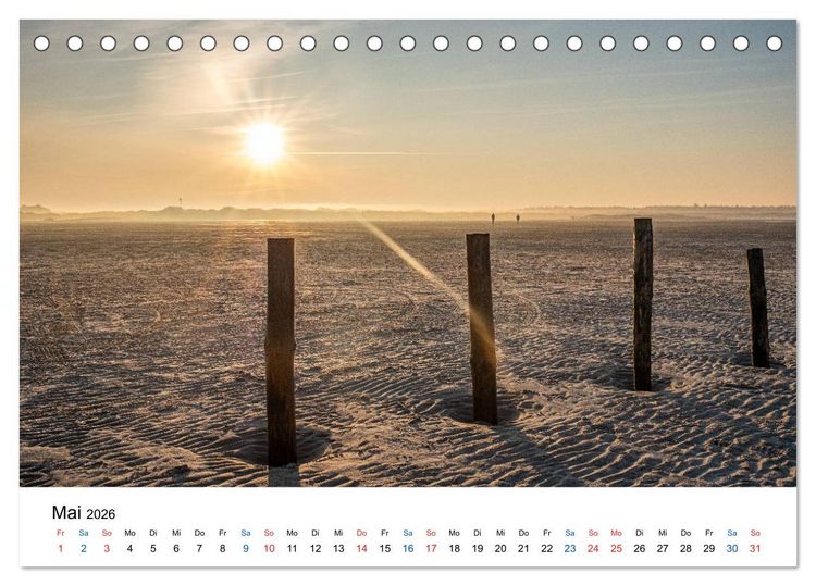 Produktbild: Lichtstimmungen in Sankt Peter-Ording (Tischkalender 2026 DIN A5 quer), CALVENDO Monatskalender