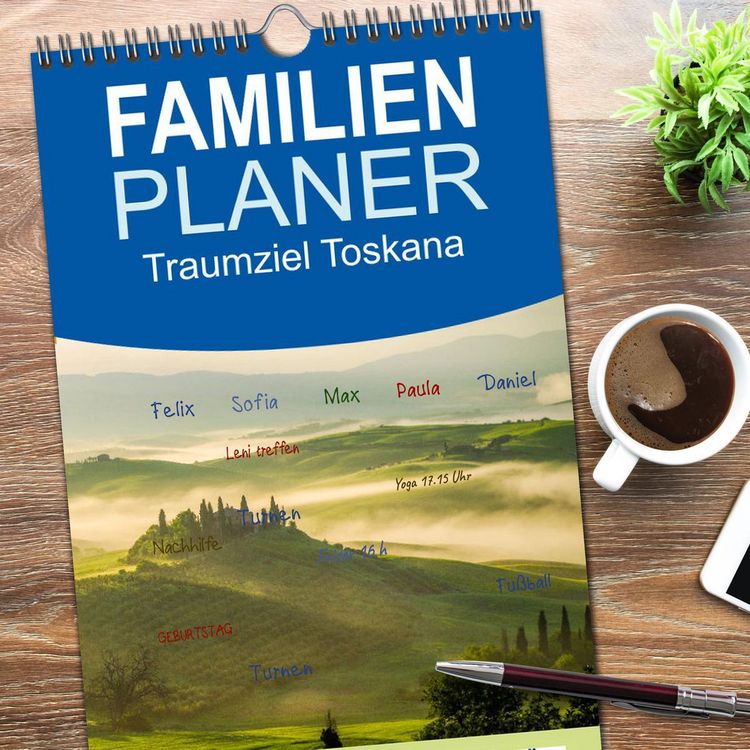 Produktbild: Familienplaner 2026 - Traumziel Toskana mit 5 Spalten (Wandkalender, 21 x 45 cm) CALVENDO