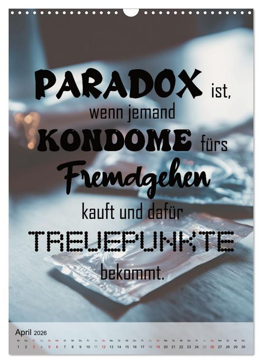 Produktbild: Paradoxien, Widerspr&uuml;che in sich (Wandkalender 2026 DIN A3 hoch), CALVENDO Monatskalender