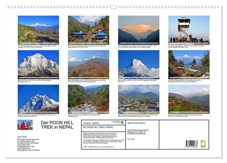 Produktbild: Der POON HILL TREK in NEPAL (Wandkalender 2026 DIN A2 quer), CALVENDO Monatskalender