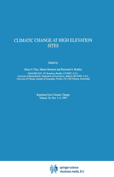 Produktbild: Climatic Change at High Elevation Sites
