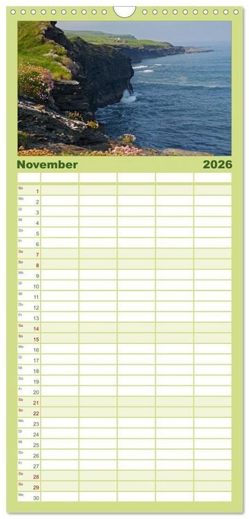 Produktbild: Familienplaner 2026 - Irlands vielf&auml;ltige Landschaften mit 5 Spalten (Wandkalender, 21 x 45 cm) CALVENDO