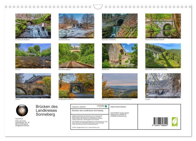 Produktbild: Br&uuml;cken des Landkreises Sonneberg (Wandkalender 2026 DIN A3 quer), CALVENDO Monatskalender