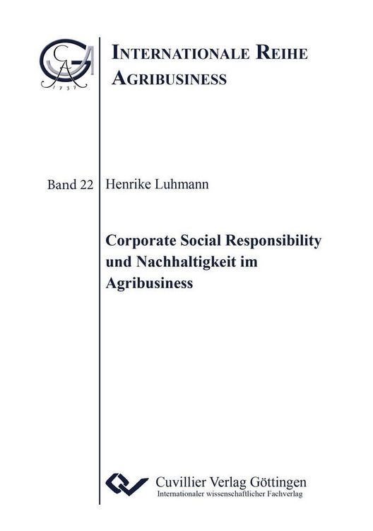 Produktbild: Corporate Social Responsibility und Nachhaltigkeit im Agribusiness