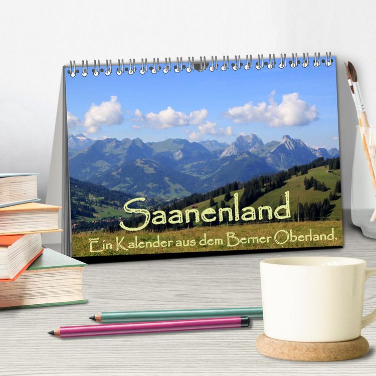 Produktbild: Saanenland. Ein Kalender aus dem Berner Oberland (Tischkalender 2026 DIN A5 quer), CALVENDO Monatskalender