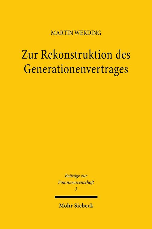 Produktbild: Zur Rekonstruktion des Generationenvertrages
