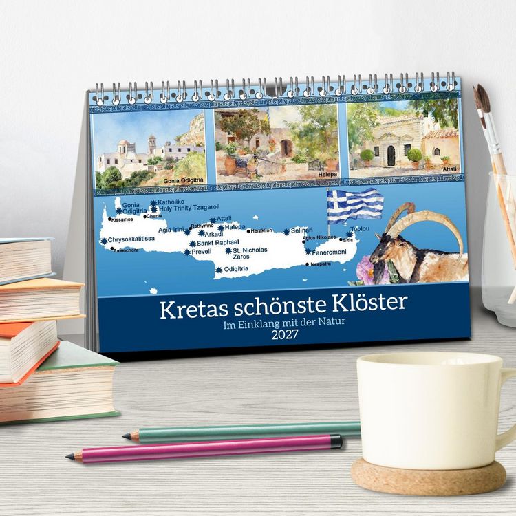 Produktbild: Kretas sch&ouml;nste Kl&ouml;ster (Tischkalender 2027 DIN A5 quer), CALVENDO Monatskalender