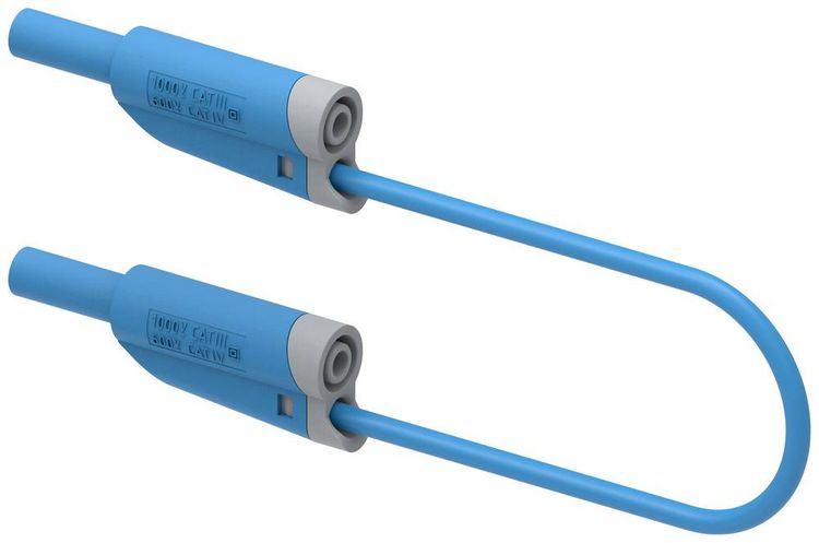 Produktbild: Electro PJP 2710-IEC-CD1-100BL Messleitung Lamellenstecker 4 mm Lamellenstecker 4 mm 1.00 m Blau 1 St.