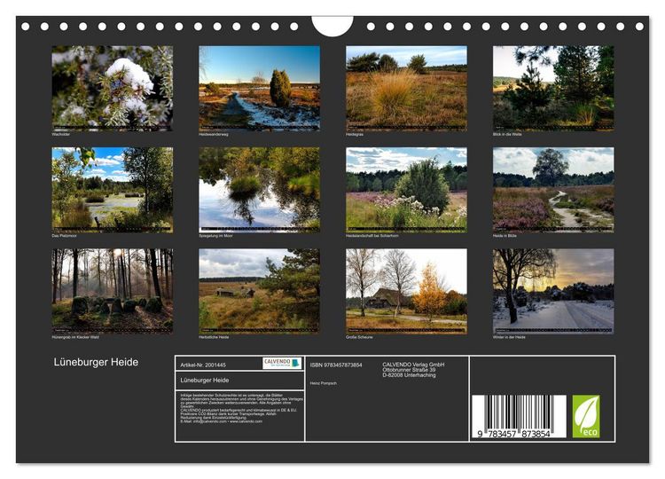 Produktbild: L&uuml;neburger Heide (Wandkalender 2026 DIN A4 quer), CALVENDO Monatskalender