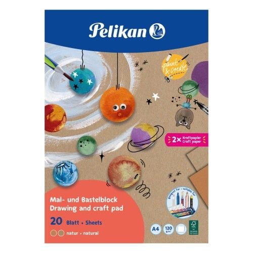 Produktbild: Pelikan Zeichen- und Bastelblock DIN A4, 120g/m&sup2;, 20 Blatt Natur
