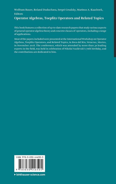 Produktbild: Operator Algebras, Toeplitz Operators and Related Topics