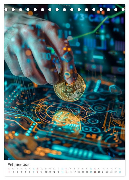 Produktbild: Bitcoin Welten (Tischkalender 2026 DIN A5 hoch), CALVENDO Monatskalender