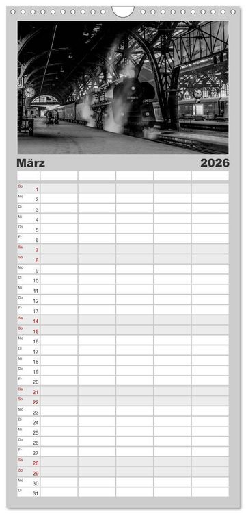 Produktbild: Familienplaner 2026 - Dampfloks in der DDR mit 5 Spalten (Wandkalender, 21 x 45 cm) CALVENDO