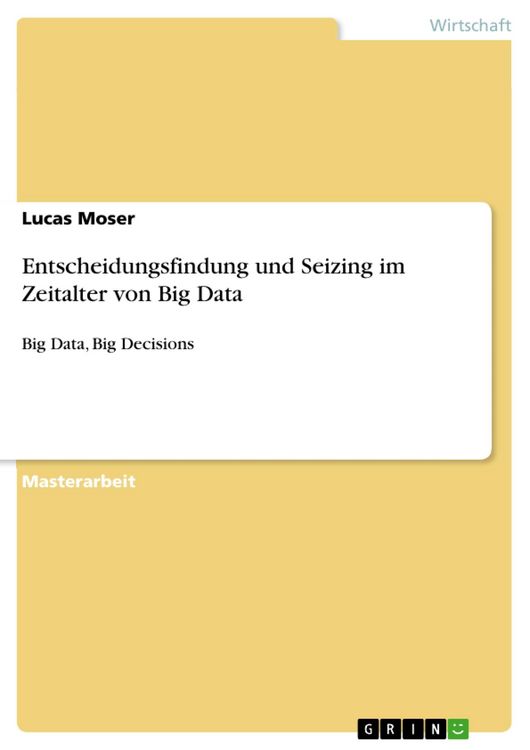 Produktbild: Entscheidungsfindung und Seizing im Zeitalter von Big Data