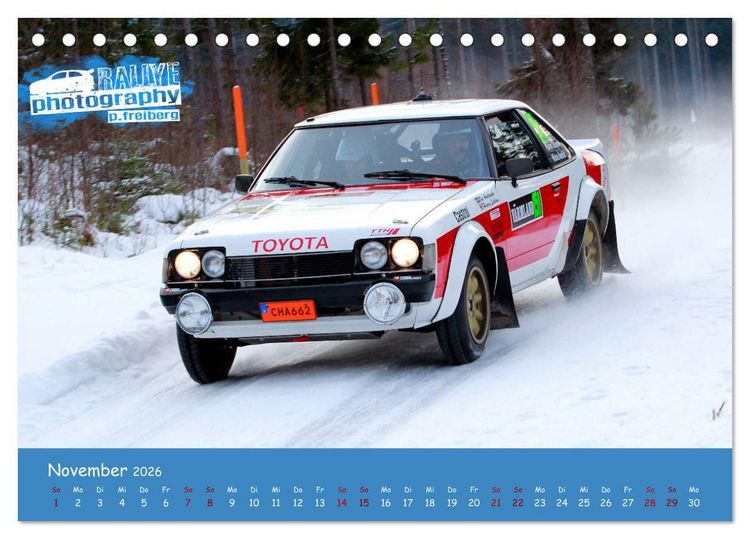 Produktbild: WRC Schweden White Open 2026 (Tischkalender 2026 DIN A5 quer), CALVENDO Monatskalender