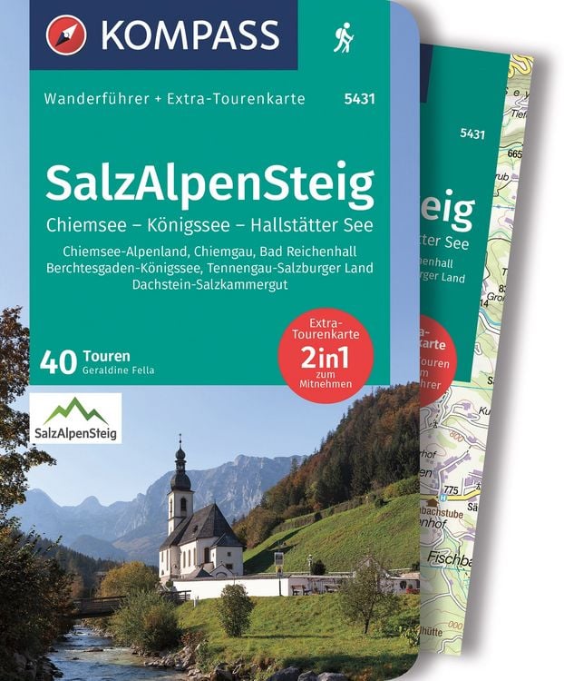 Produktbild: KOMPASS Wanderf&uuml;hrer SalzAlpenSteig, Chiemsee, K&ouml;nigssee, Hallst&auml;tter See, 40 Touren