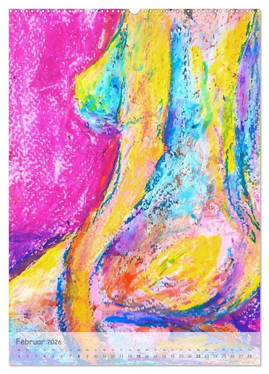 Produktbild: Body Colours - Farbenpr&auml;chtige Aktmalerei (hochwertiger Premium Wandkalender 2026 DIN A2 hoch), Kunstdruck in Hochglanz