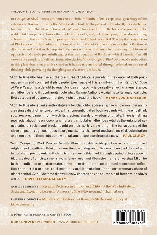 Produktbild: Critique of Black Reason