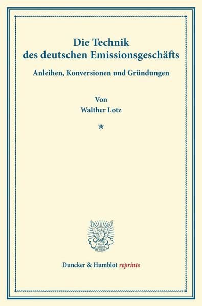 Produktbild: Die Technik des deutschen Emissionsgesch&auml;fts.