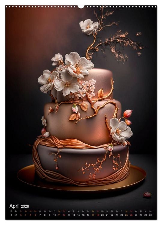 Produktbild: Zur Hochzeit eine Torte (hochwertiger Premium Wandkalender 2026 DIN A2 hoch), Kunstdruck in Hochglanz