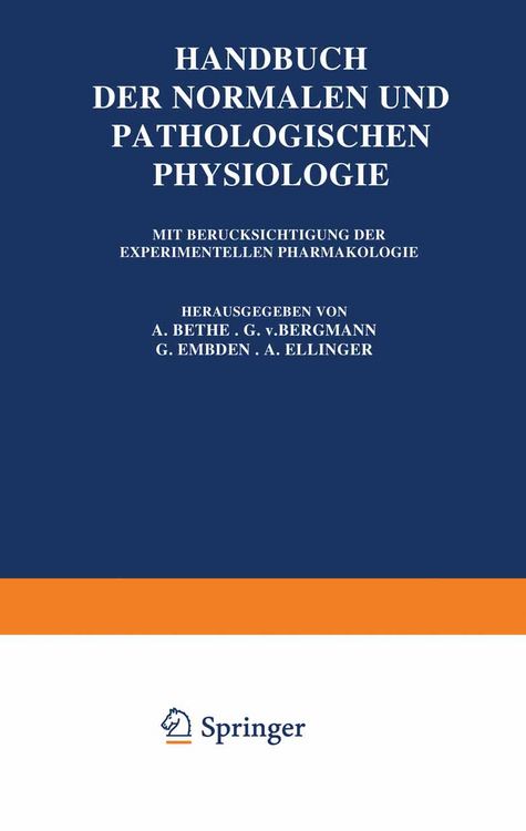 Produktbild: Handbuch der Normalen und Pathologischen Physiologie