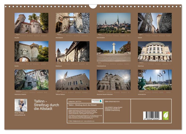Produktbild: Tallinn - Streifzug durch die Altstadt (Wandkalender 2026 DIN A3 quer), CALVENDO Monatskalender