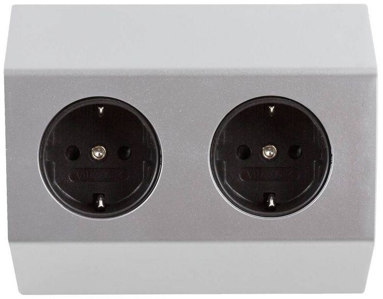 Produktbild: Heitronic 500069 Steckdosenleiste Wei&szlig;, Silber 1St.